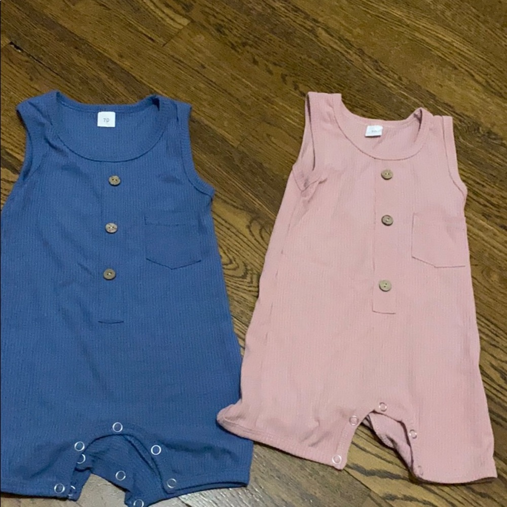 Rompers for twins or bffs - girl girl or boy girl